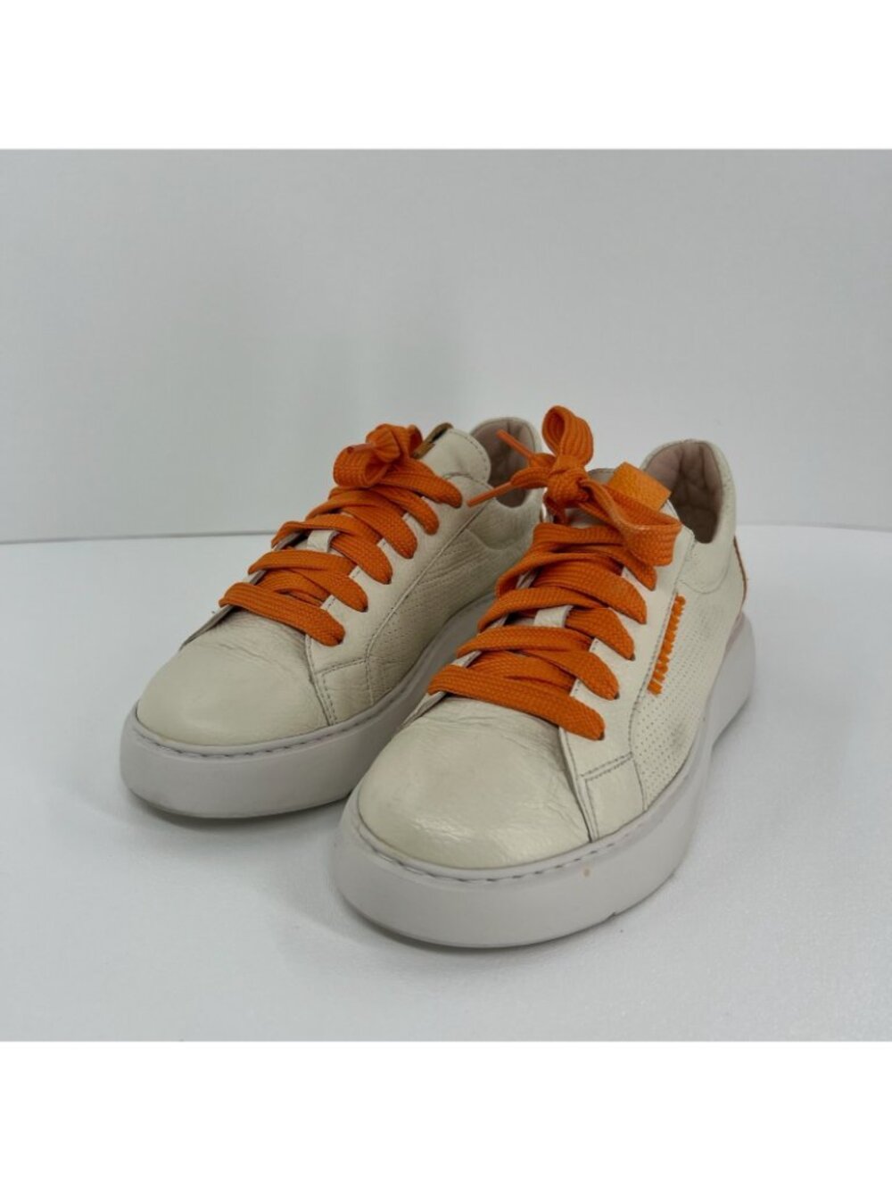 Hispanitas Oceania Mandarin Leather Sneakers Womens 36 Triflow Gel Cream Orange - Picture 3 of 14